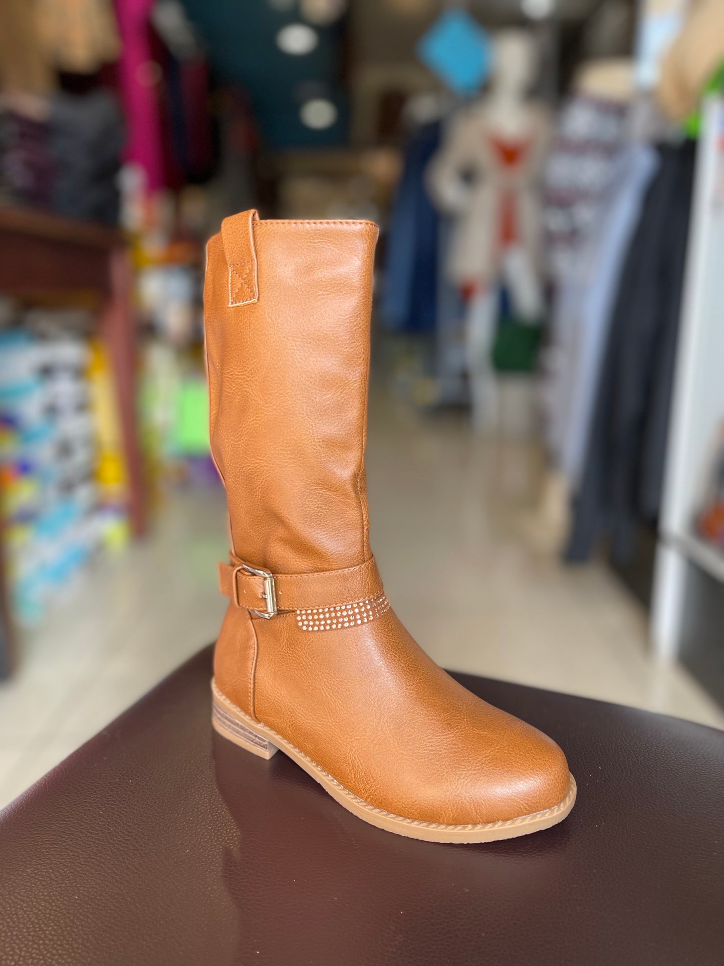 VINE-1K TAN GIRL BOOTS (KIDS)