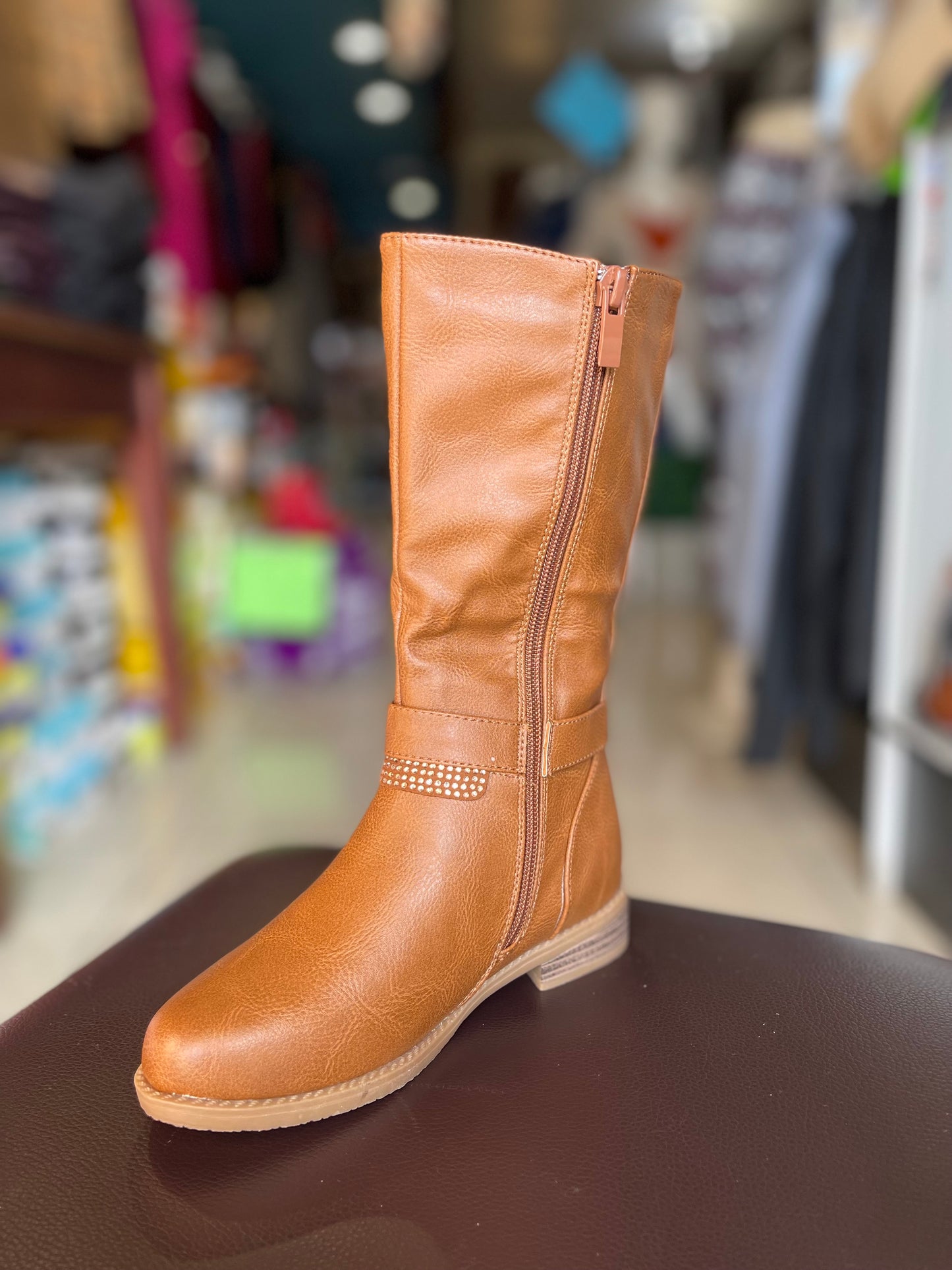 VINE-1K TAN GIRL BOOTS (KIDS)