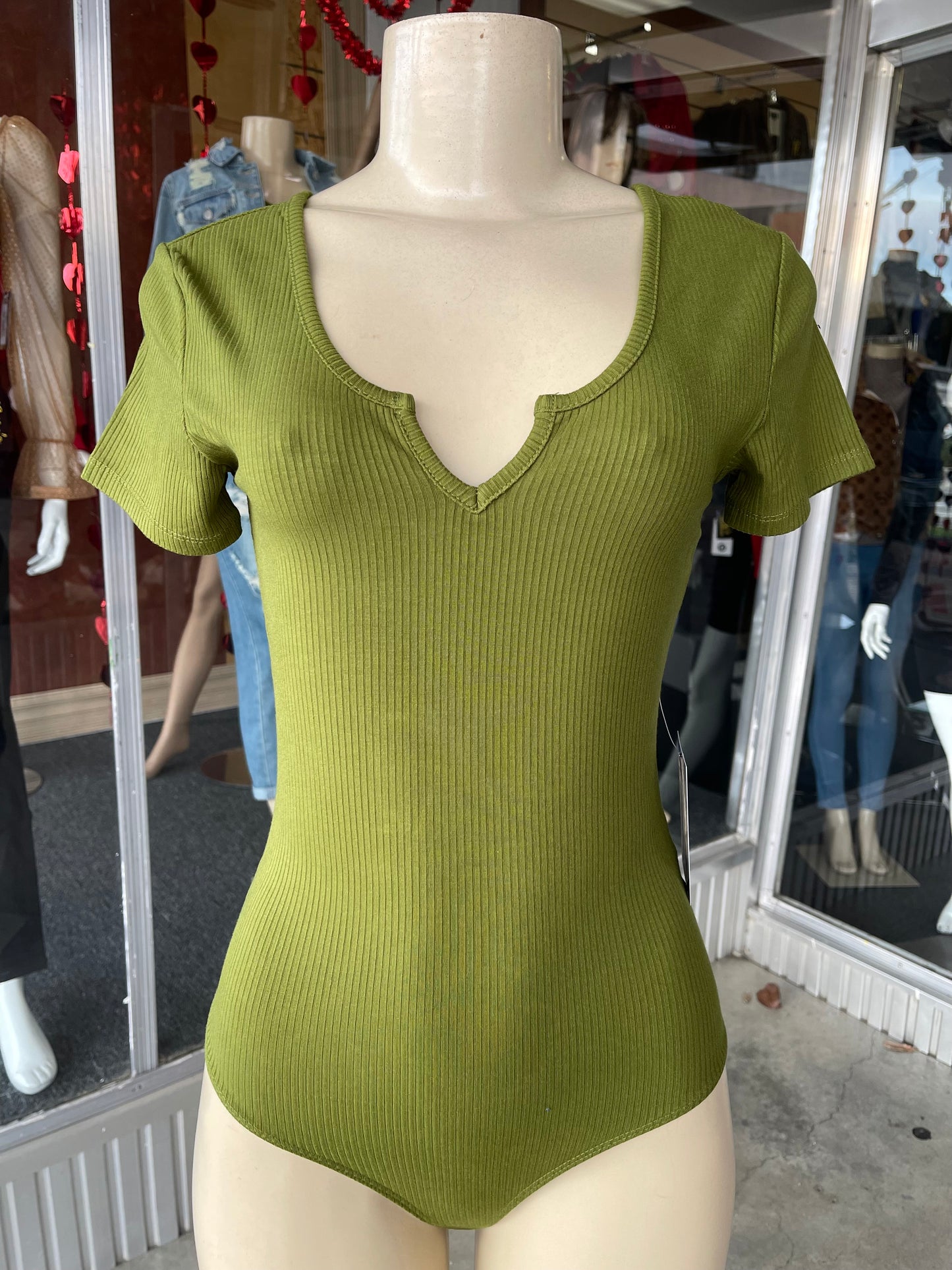 #5A1634 Green Bodysuit Blouse