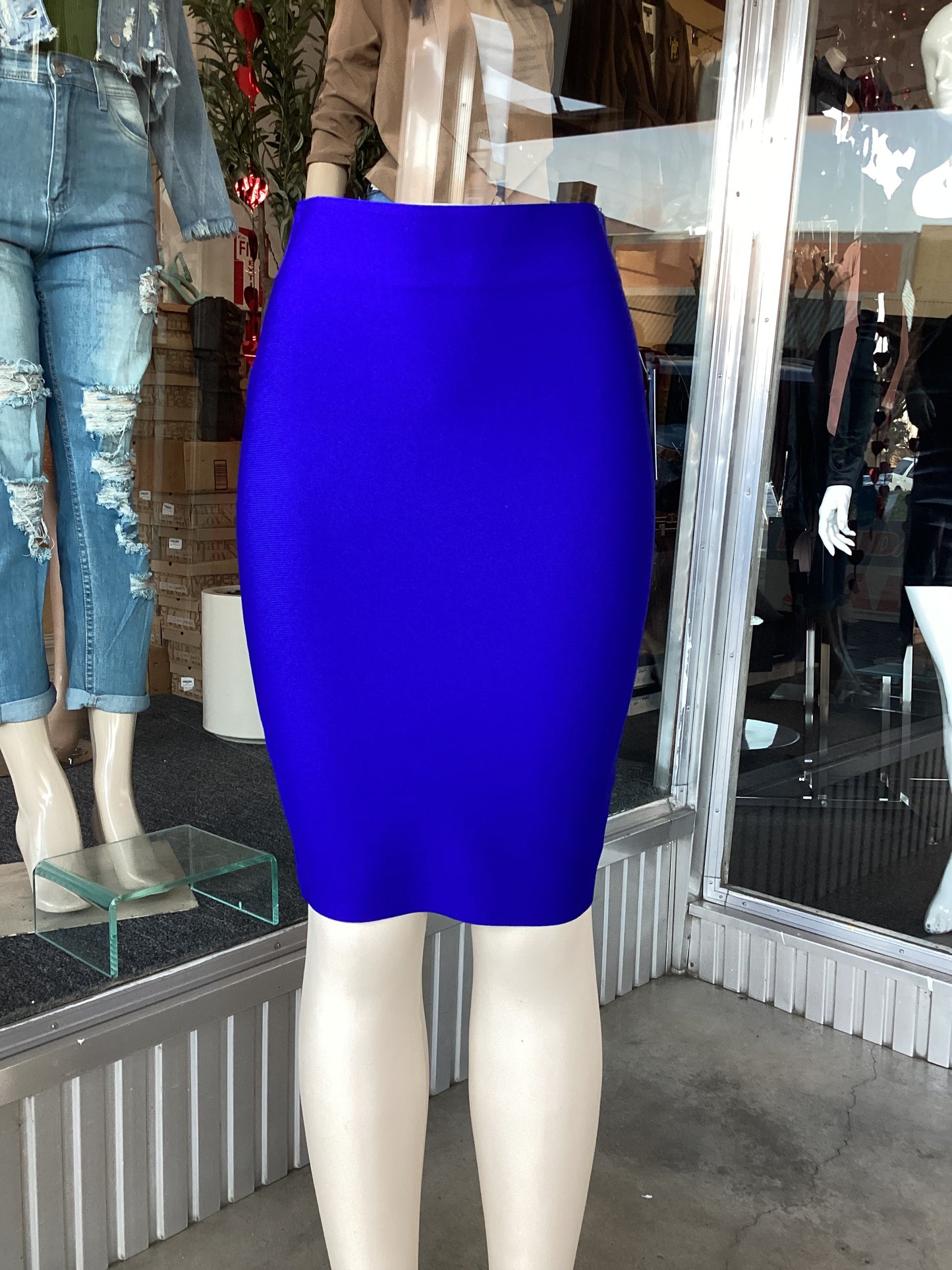 #HS7072 Pencil Skirt Royal Blue