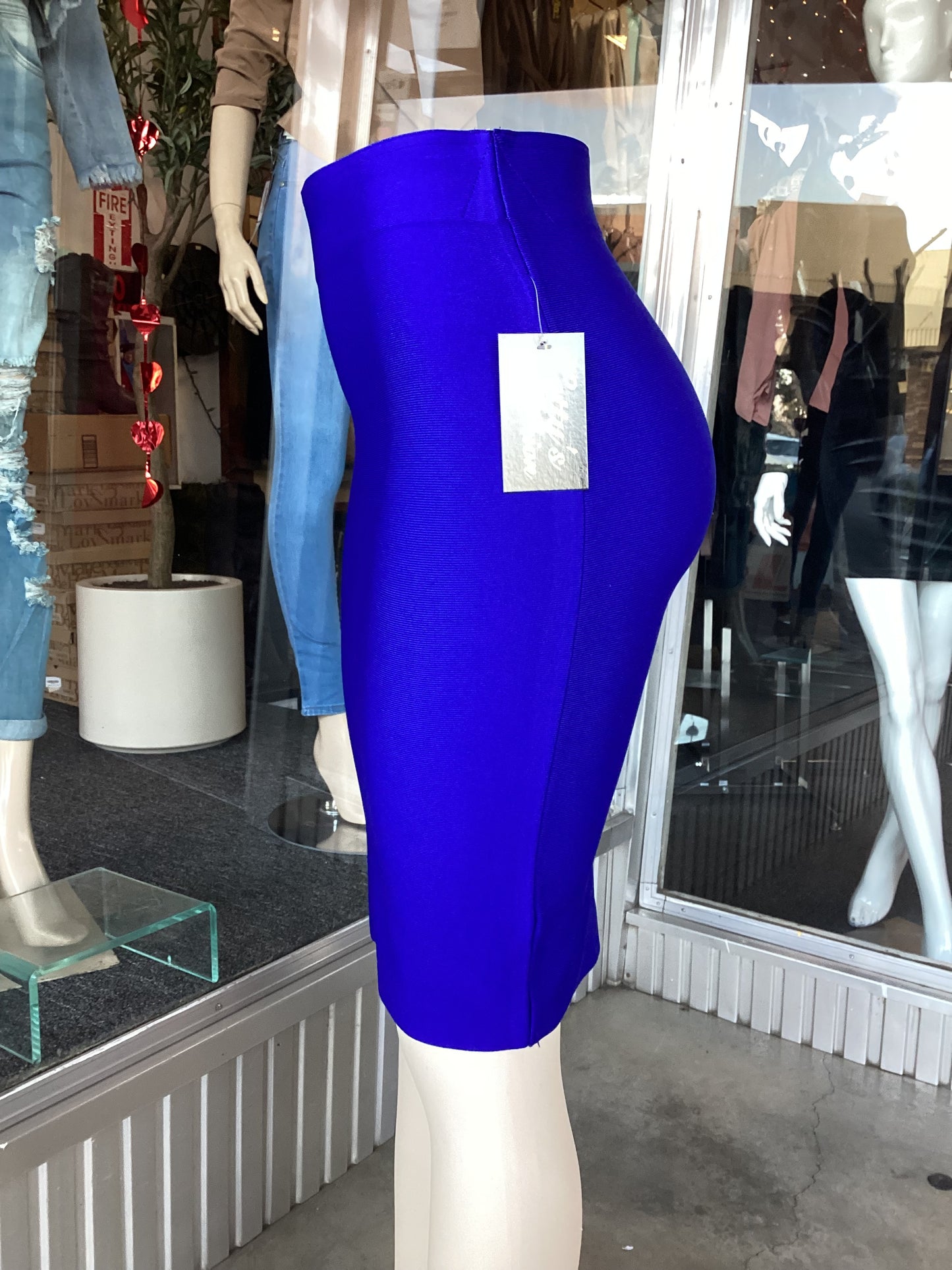 #HS7072 Pencil Skirt Royal Blue