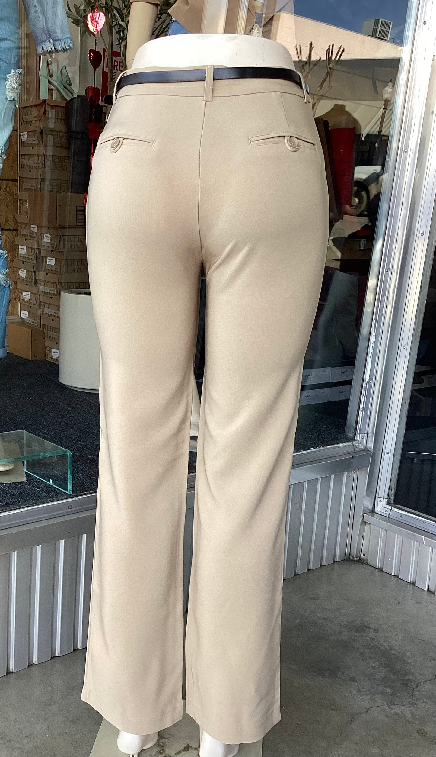 #YP4705 Beige Dressy Pants