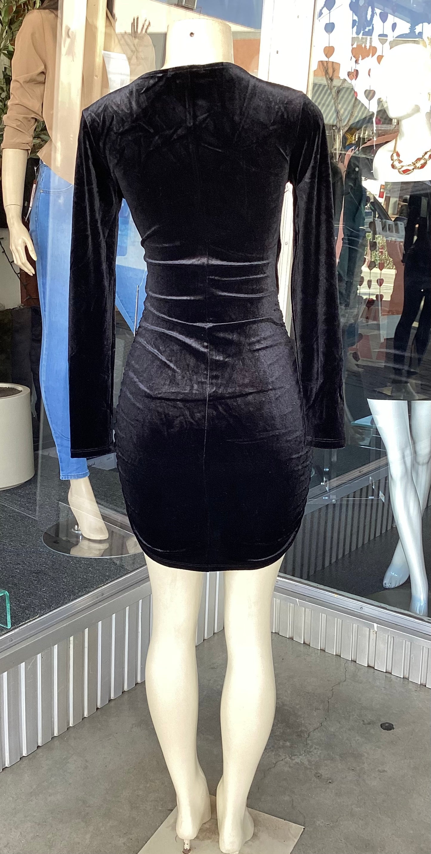 #74629 Black Velvet Dress