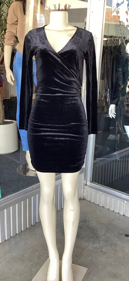 #74629 Black Velvet Dress