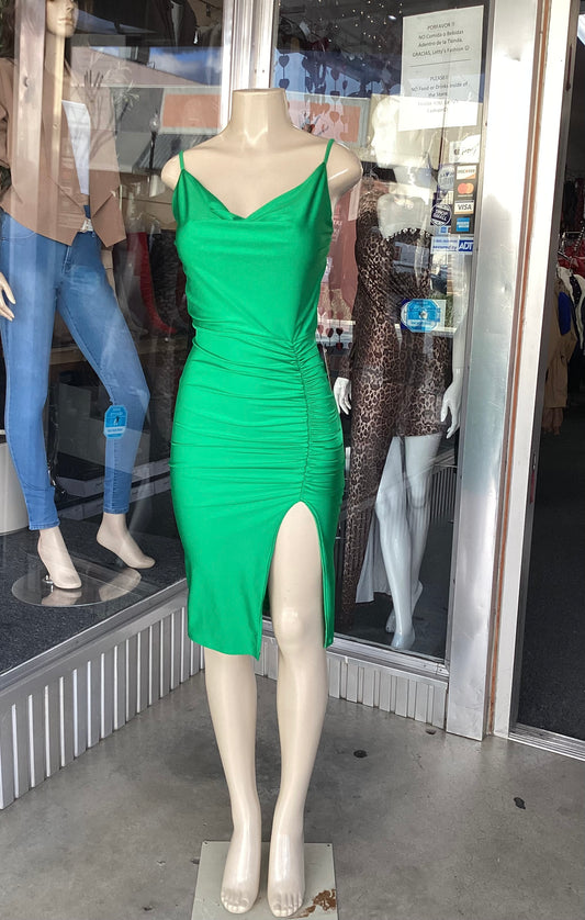 #G-462 MIDI DRESS GREEN