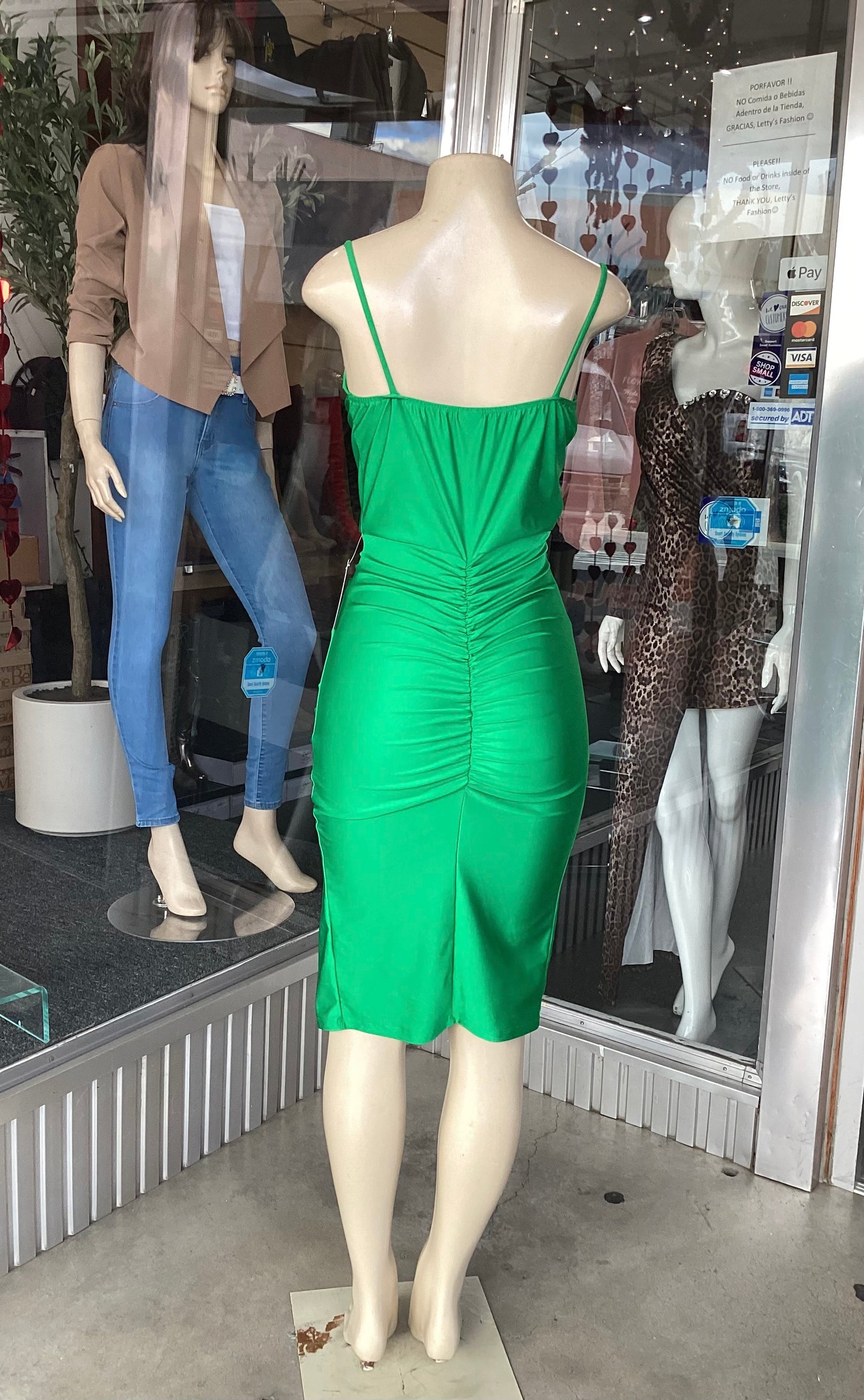 #G-462 MIDI DRESS GREEN