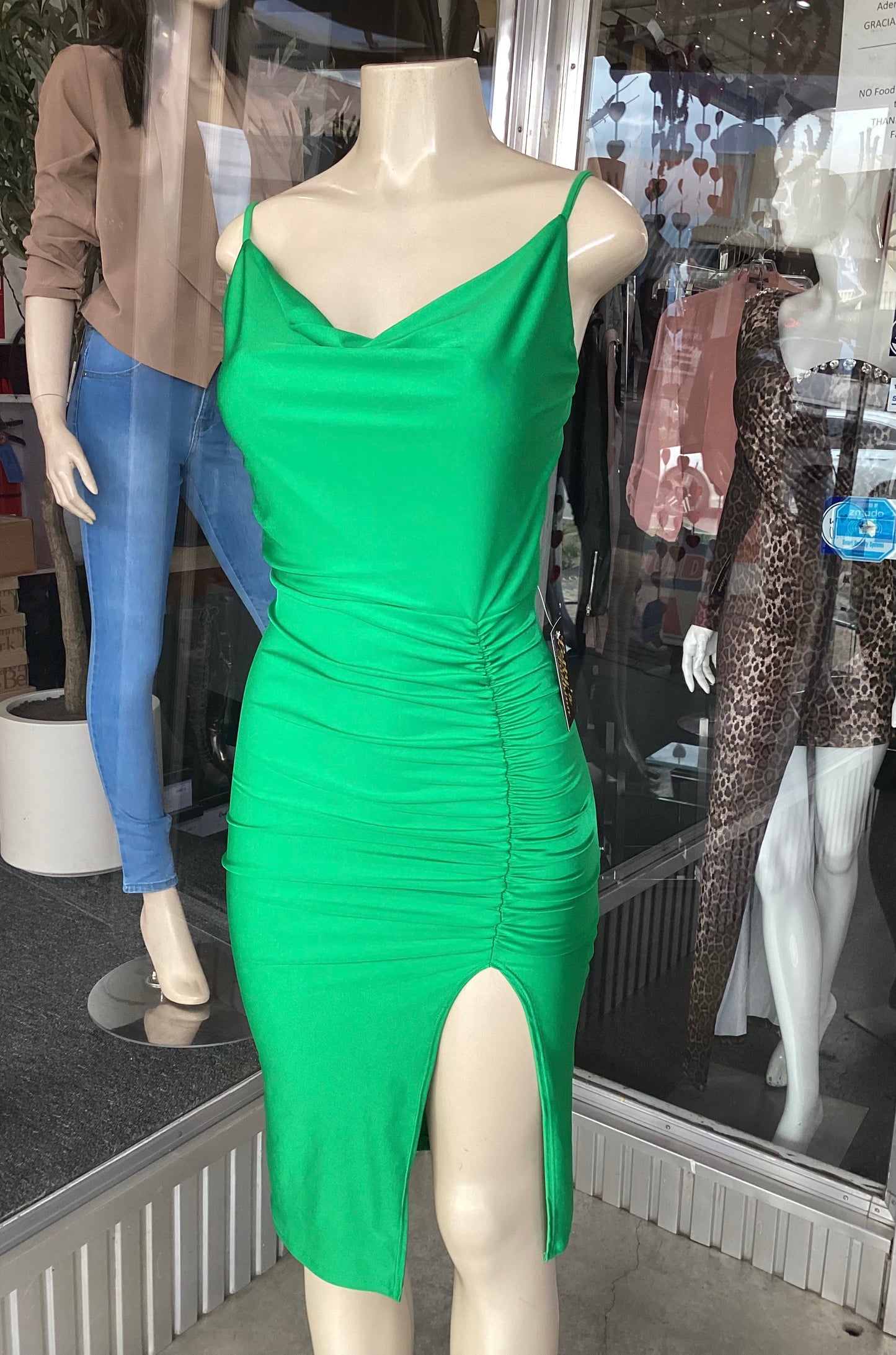 #G-462 MIDI DRESS GREEN