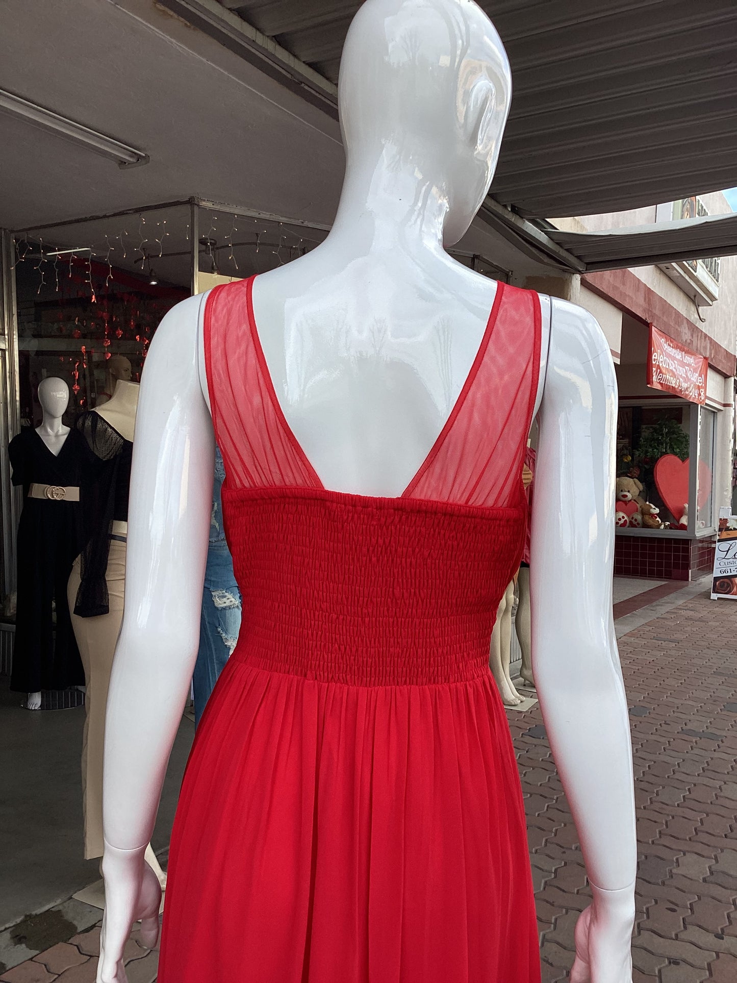 #1203DRESS FORMAL LONG RED