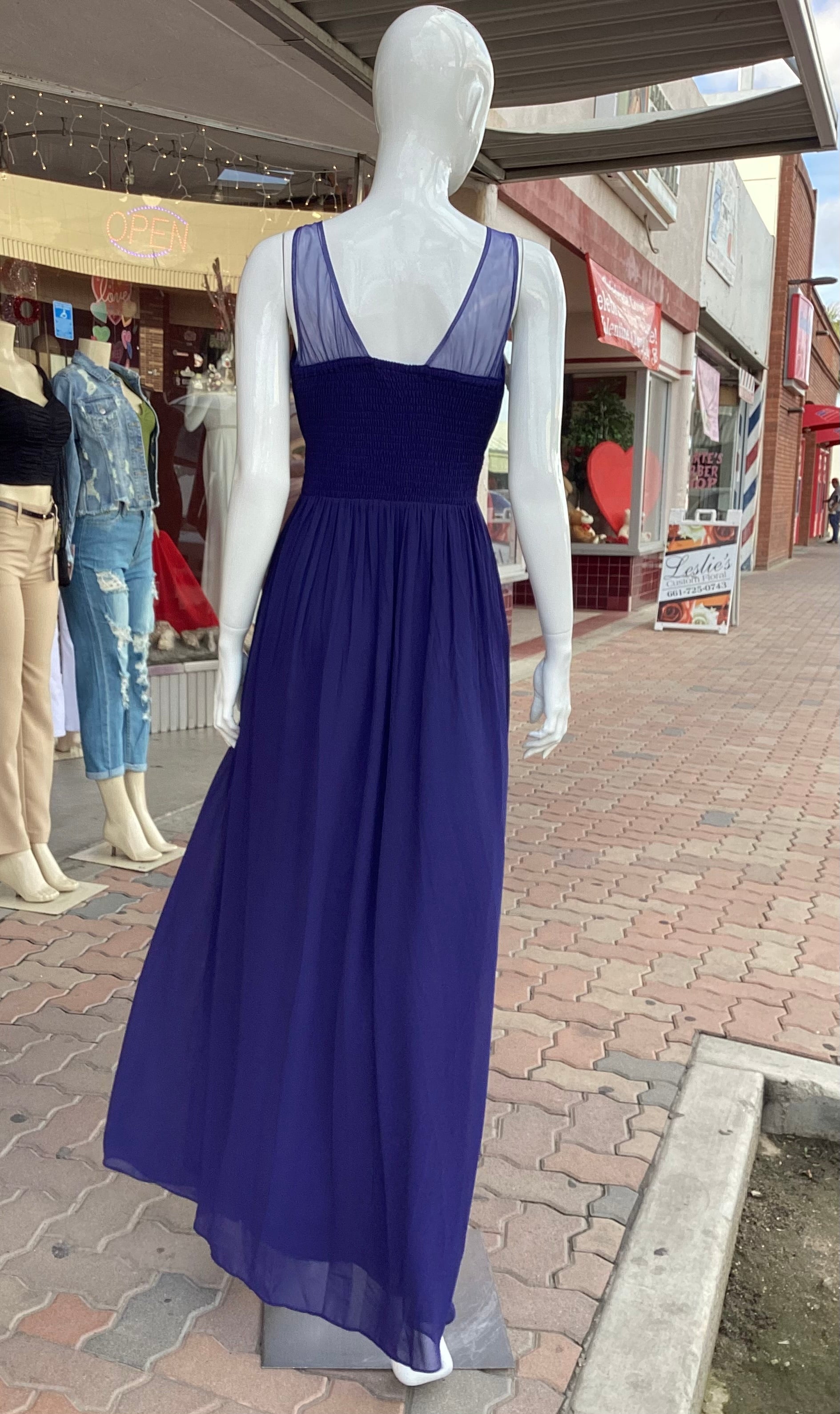 1203 DRESS FORMAL LONG NAVY BLUE Letty's Fashion 1203 DRESS FORMAL LONG NAVY BLUE Letty's Fashion