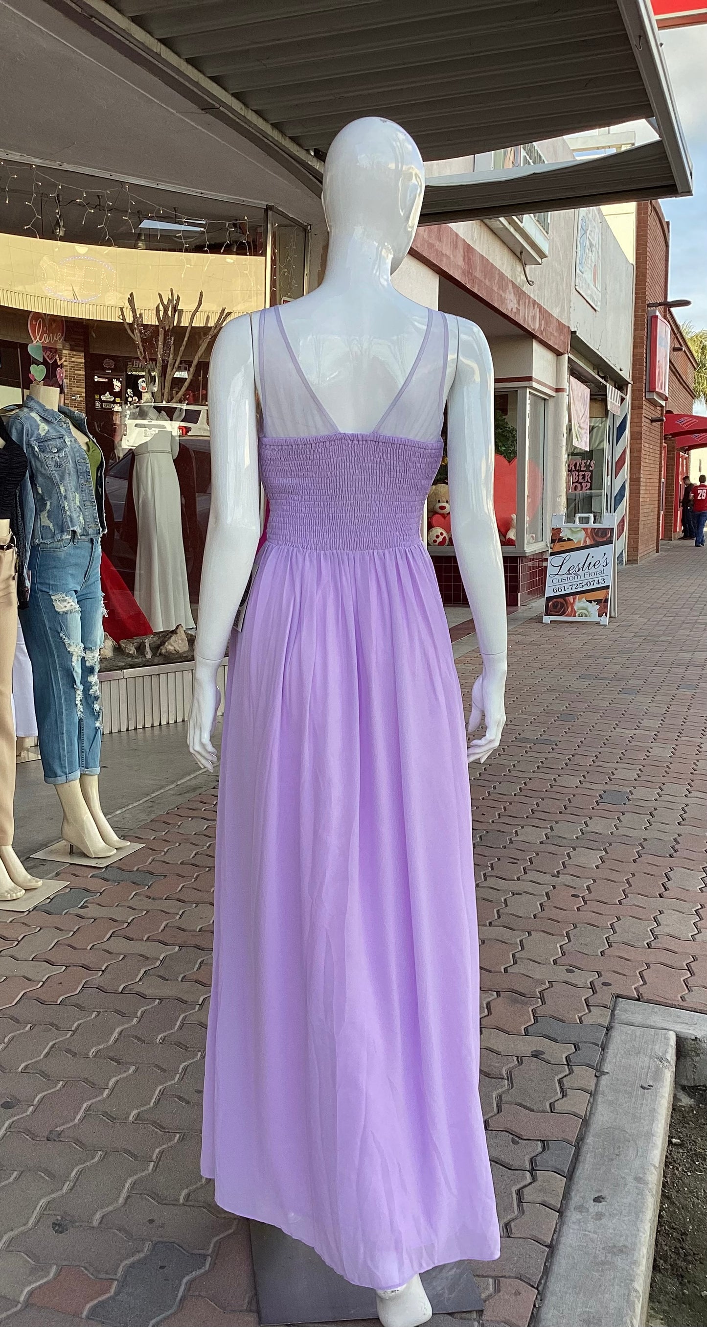 #1203 DRESS FORMAL LONG LILAC