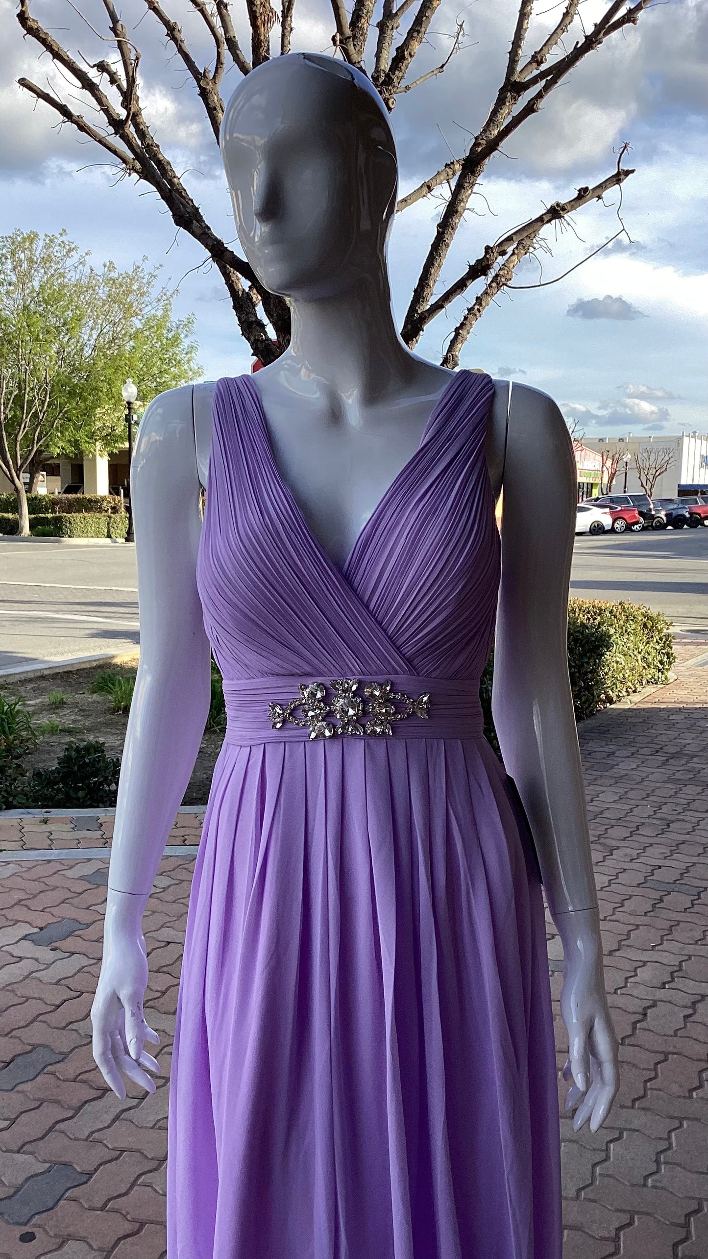 #1203 DRESS FORMAL LONG LILAC