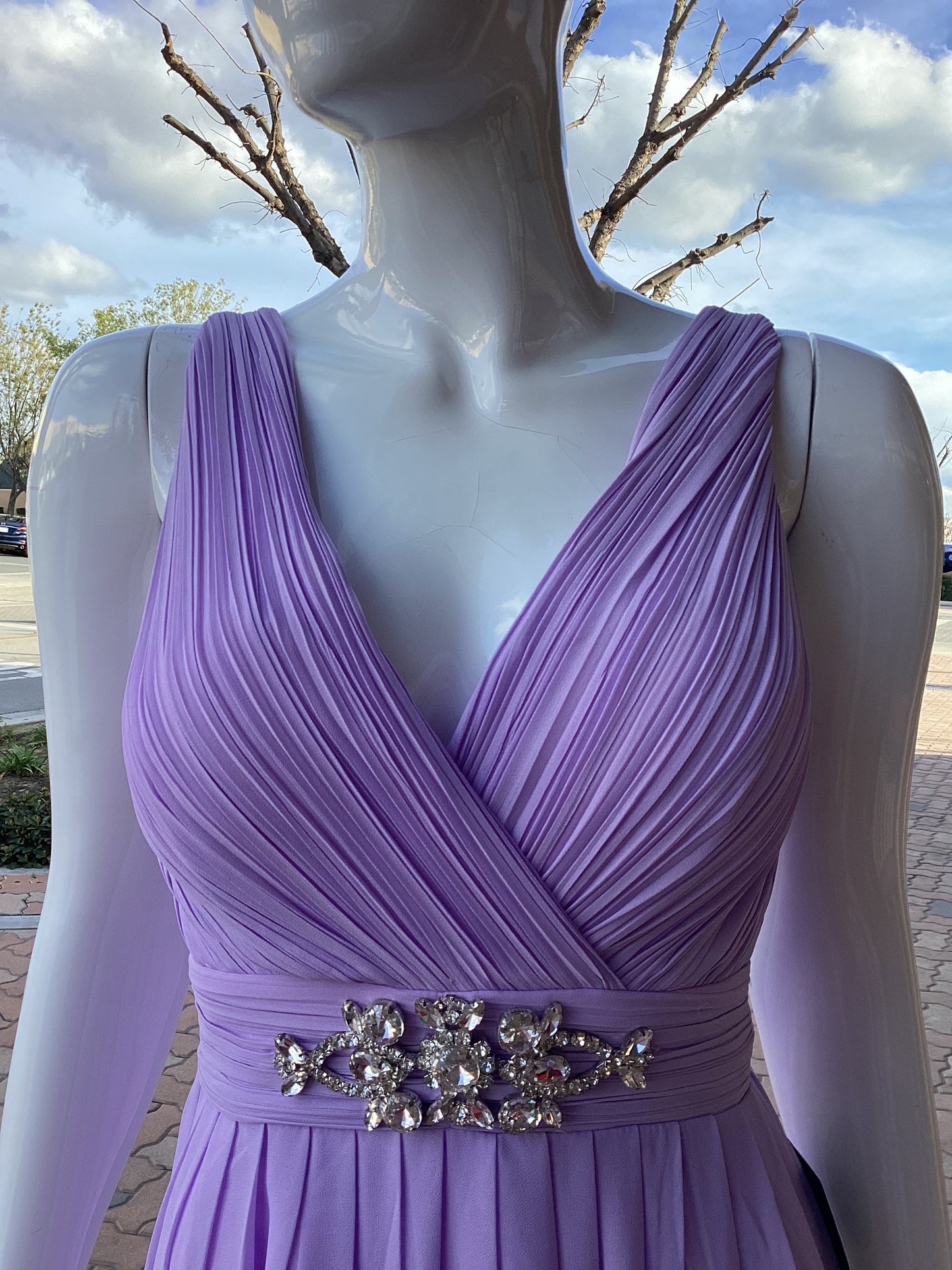 #1203 DRESS FORMAL LONG LILAC