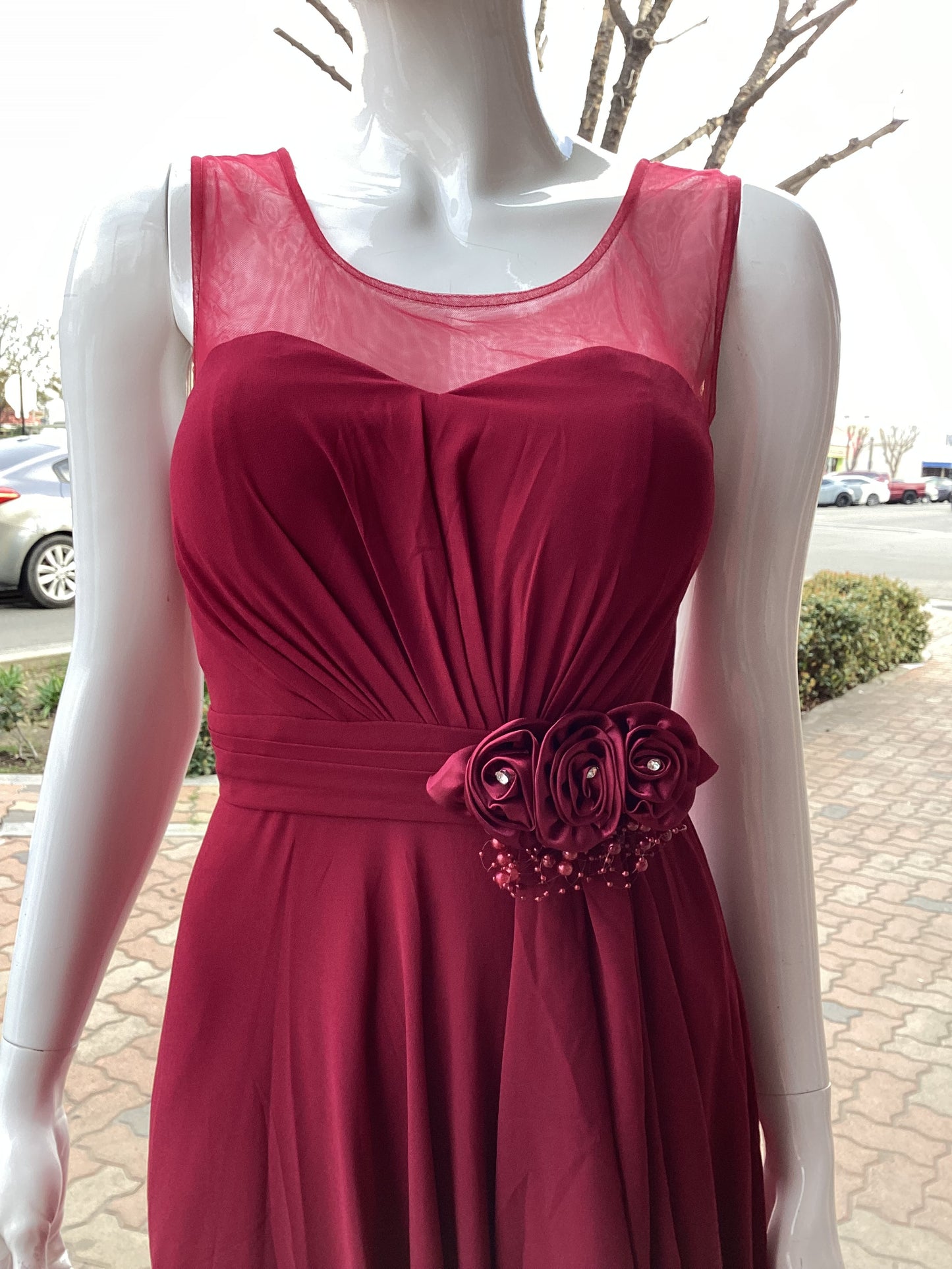 #1944 DRESS FORMAL LONG BURGUNDY