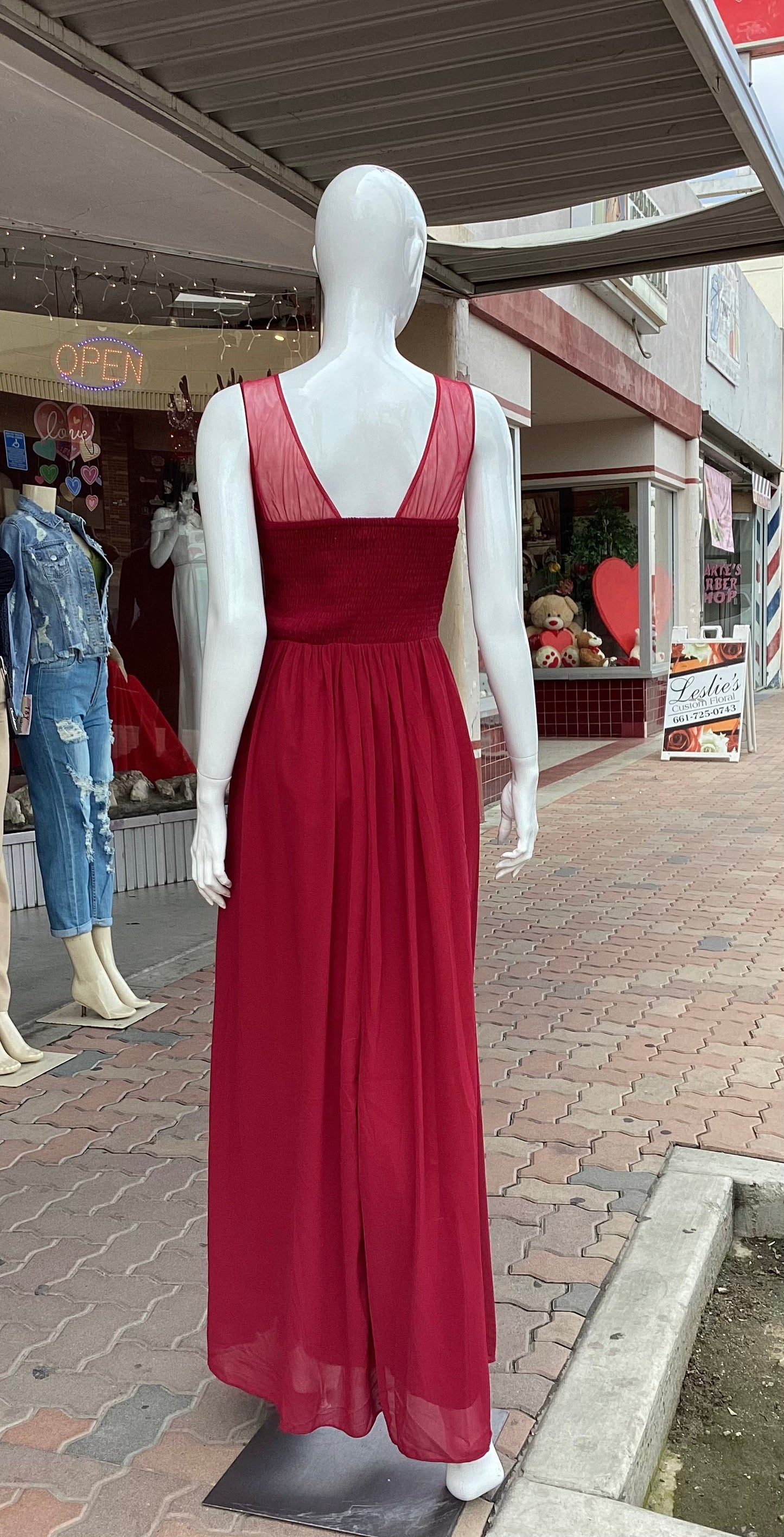 #1944 DRESS FORMAL LONG BURGUNDY