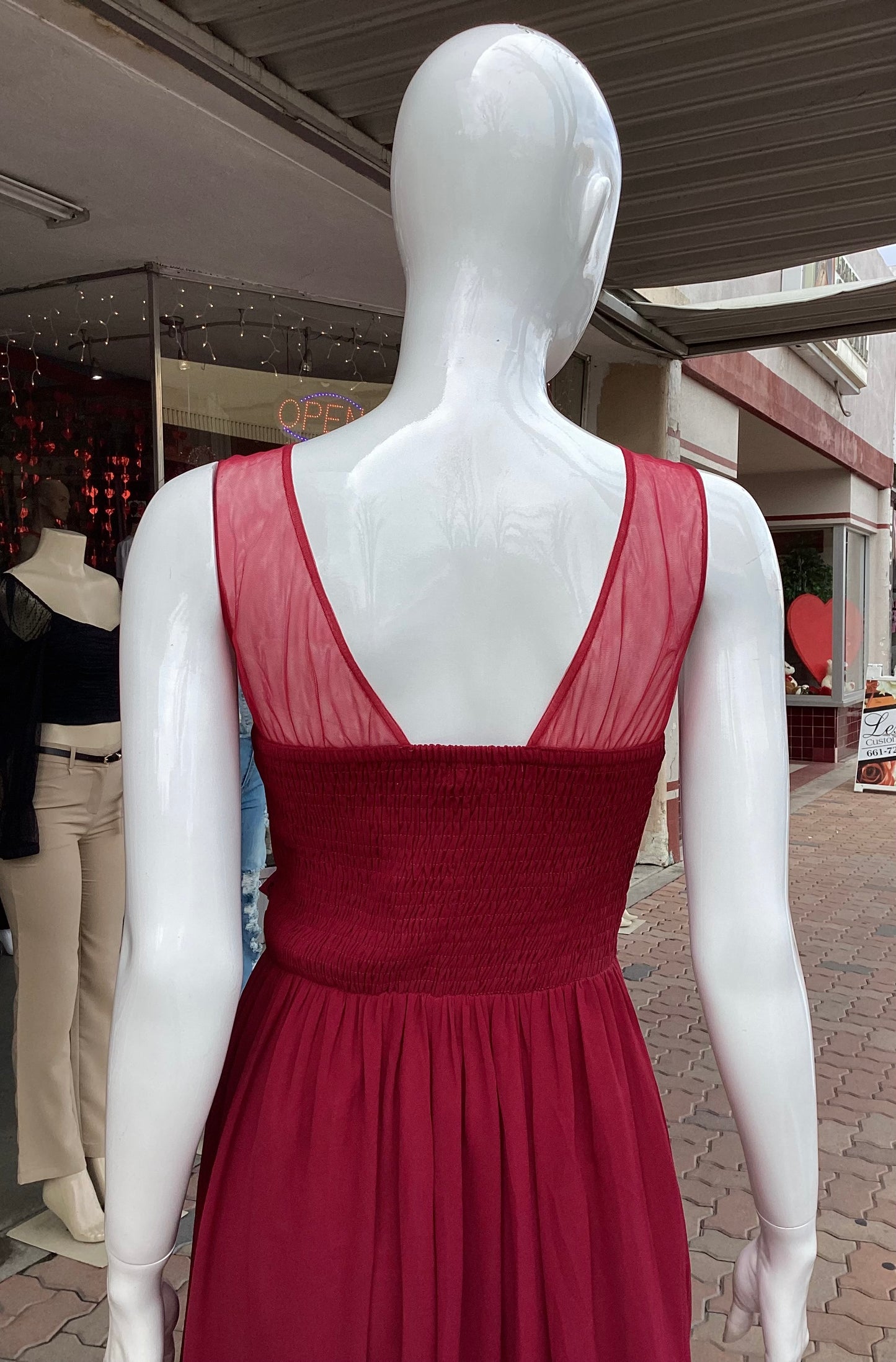 #1944 DRESS FORMAL LONG BURGUNDY