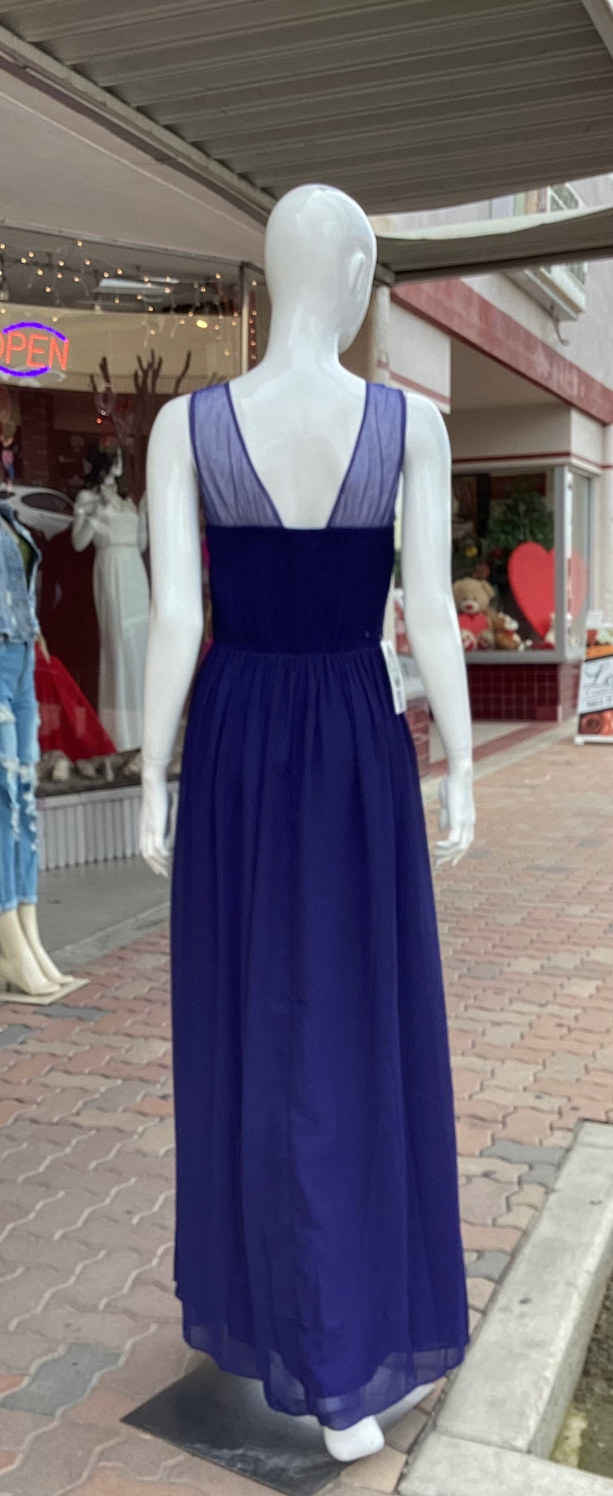 #1944 DRESS FORMAL LONG NAVY BLUE