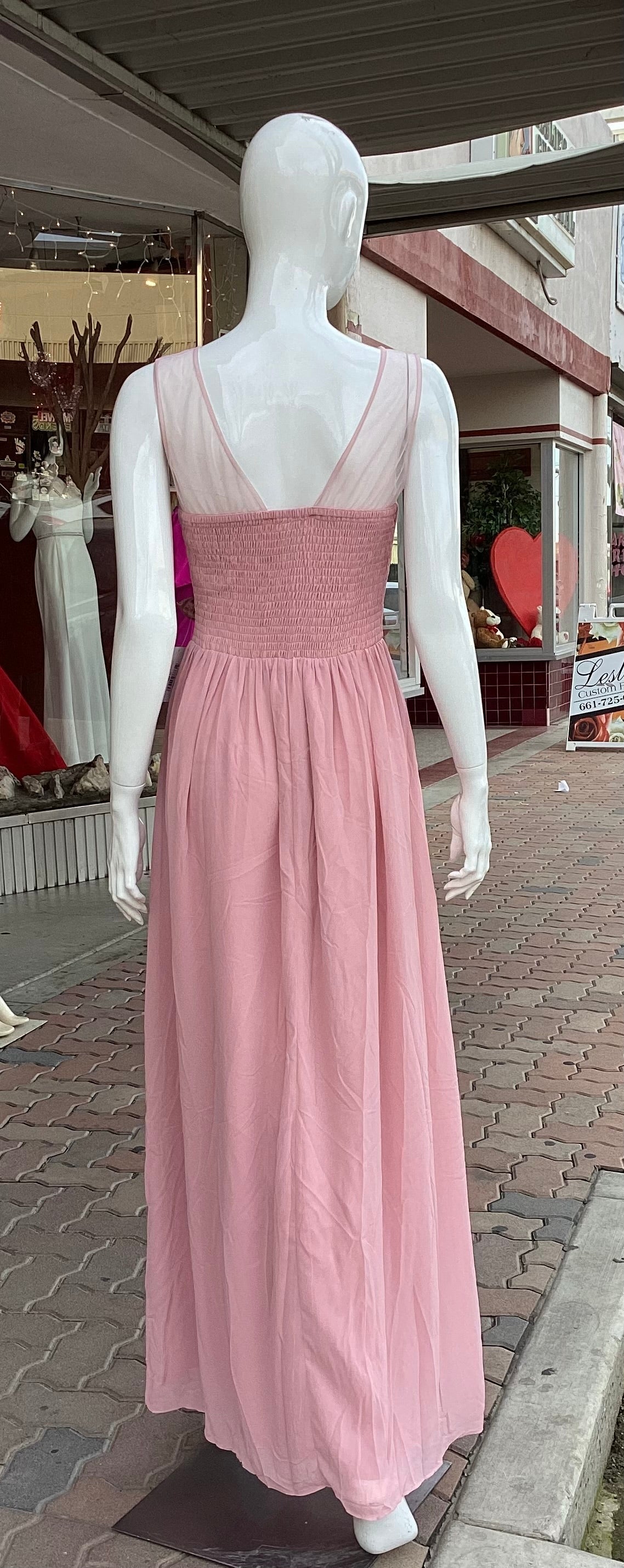 #1944 DRESS FORMAL LONG PINK