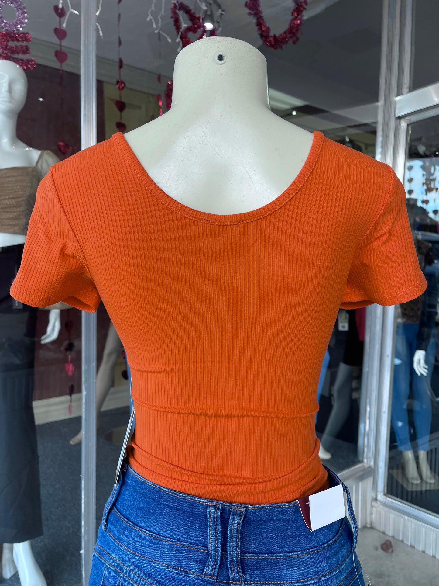 #5A1634 Orange Bodysuit Blouse