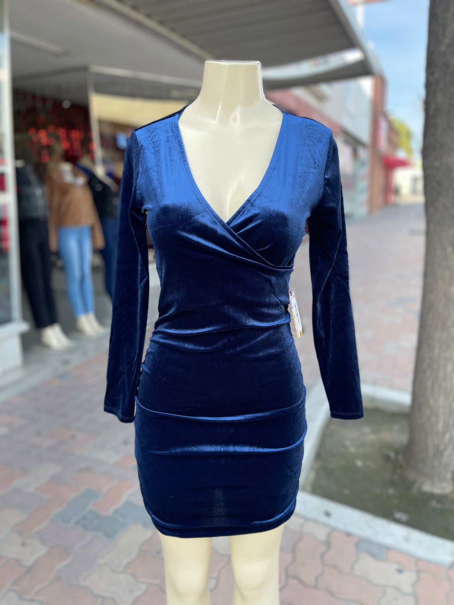 #74629 Blue Velvet Dress