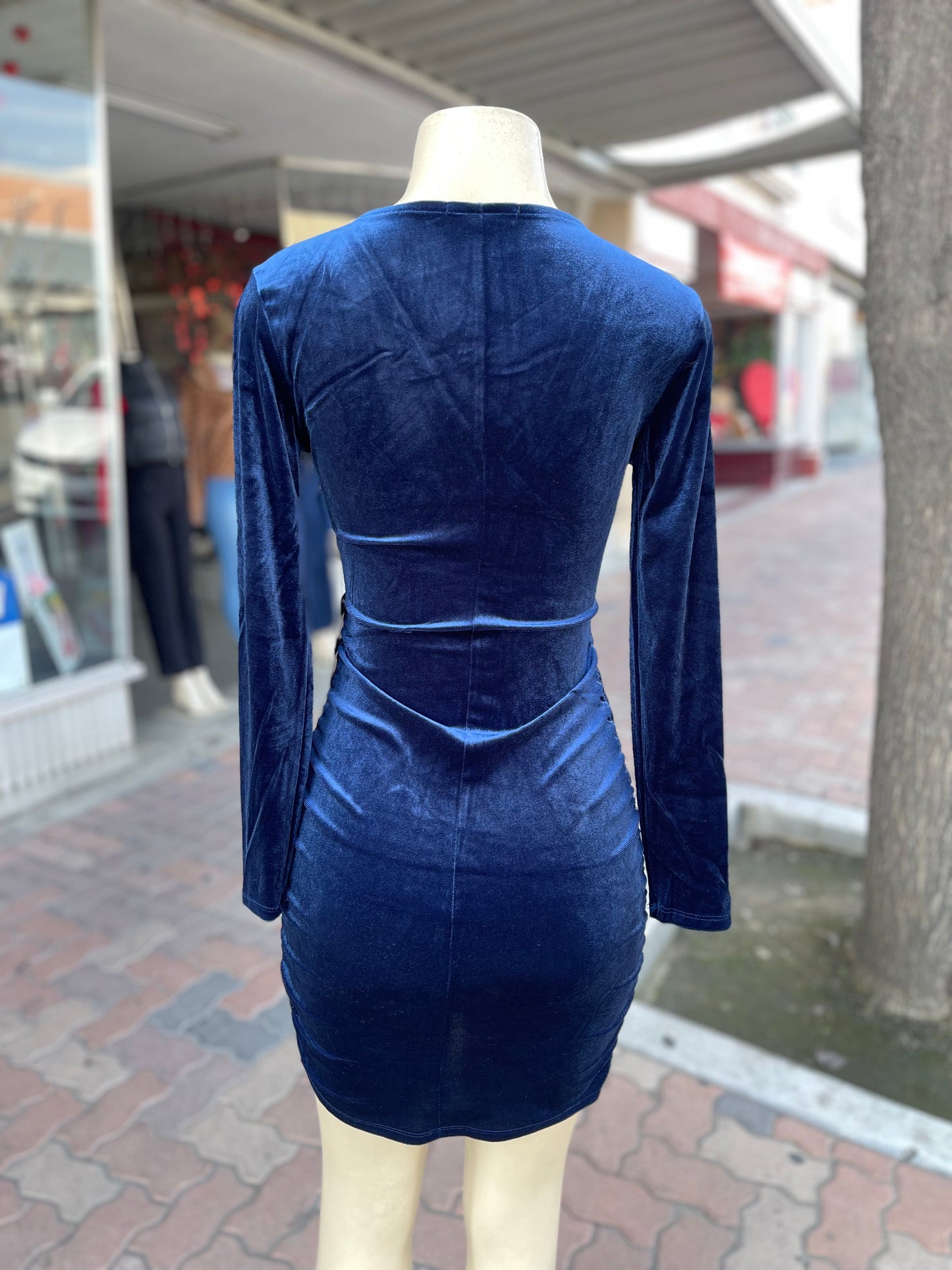 #74629 Blue Velvet Dress