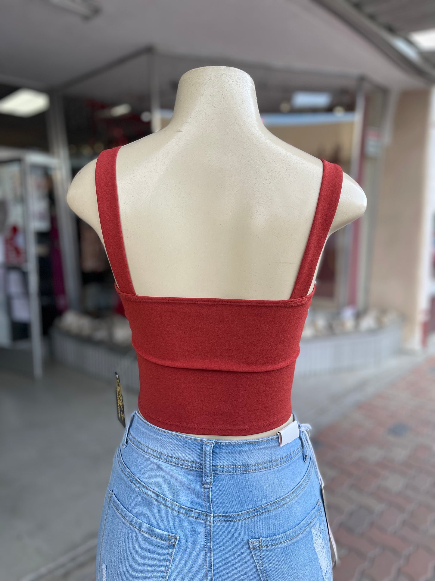 #CH8161 CROP TOP SLEEVELESS RUST